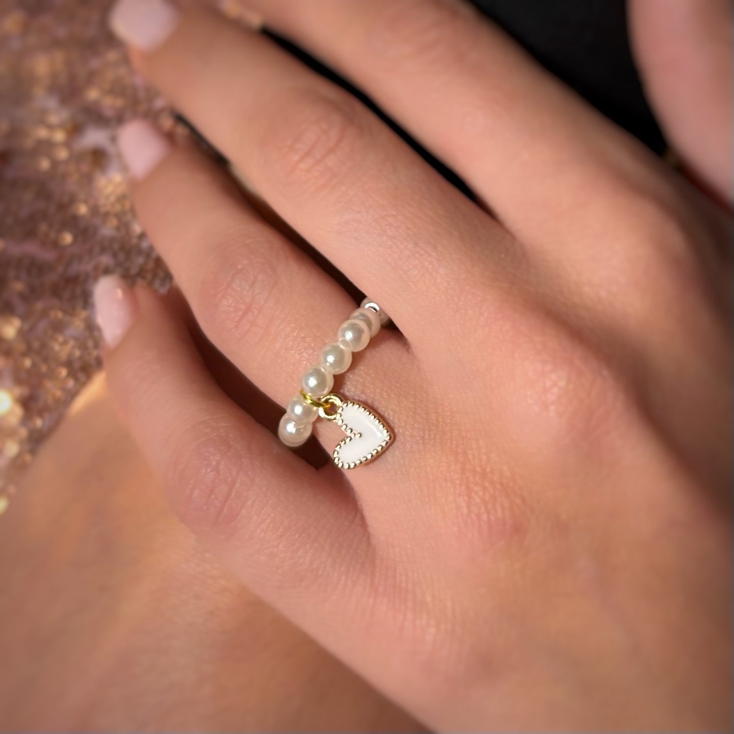 Anello Perla con Charm