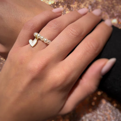 Anello Perla con Charm