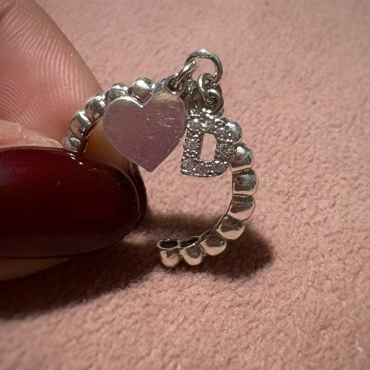 Anello Lettera e Cuore